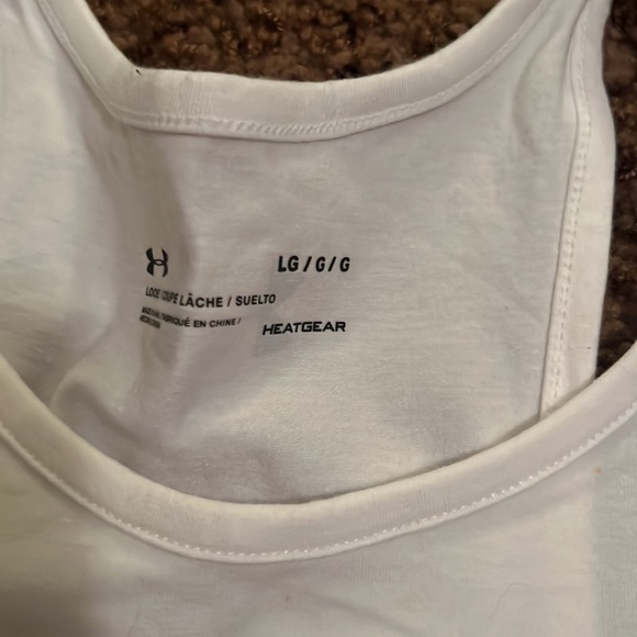 Never worn. Beautiful white with bright peach Wms M longer length tank top - Picture 3 of 5